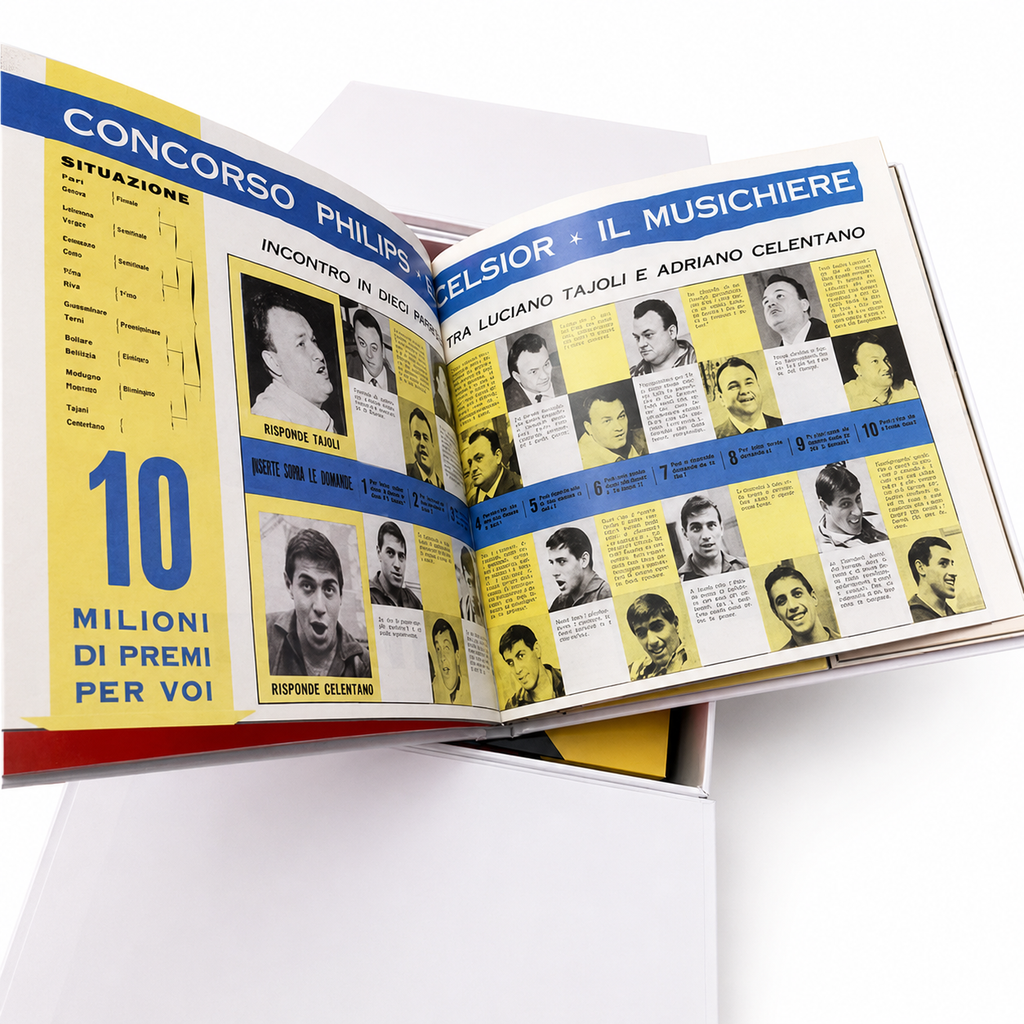 Valigetta bianca Adriano Celentano The Music Jolly Years 1958-1963 – Limited Edition con manico cromato