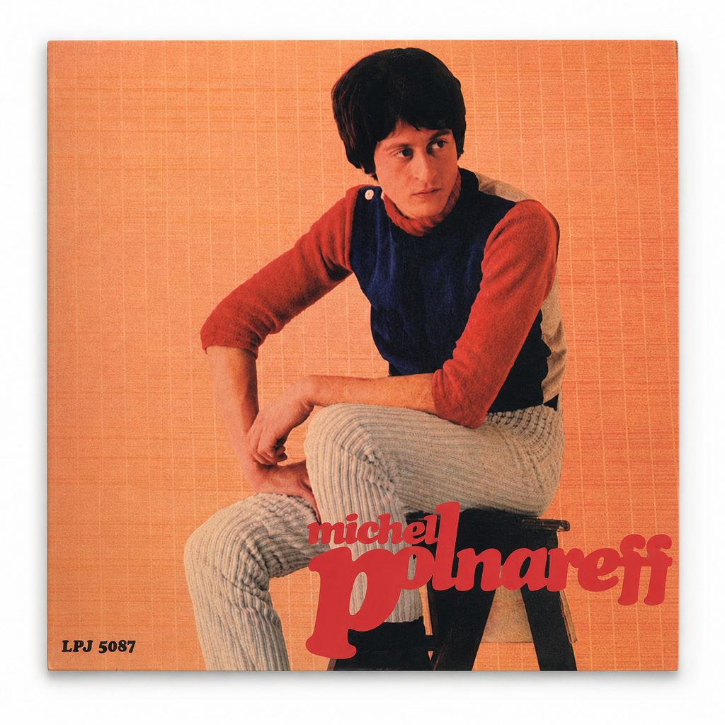 Retro copertina Michel Polnareff album omonimo Jolly LPJ 5087 SAAR 2013 - sfondo bianco con scritta michel Polnareff in nero in alto, tracklist completa Facciata A e B con autori, logo Jolly in alto a destra, barcode 8004883215331, copyright 2013 SAAR Licensed from BMG Rights Management