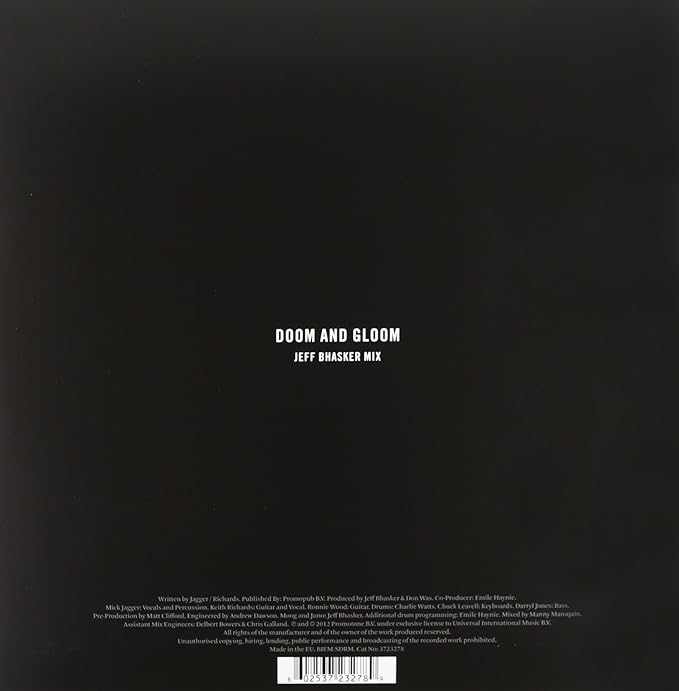 The Rolling Stones - Doom and Gloom (10" Vinyl Single, Jeff Bhasker Mix, Etched Limited Edition)