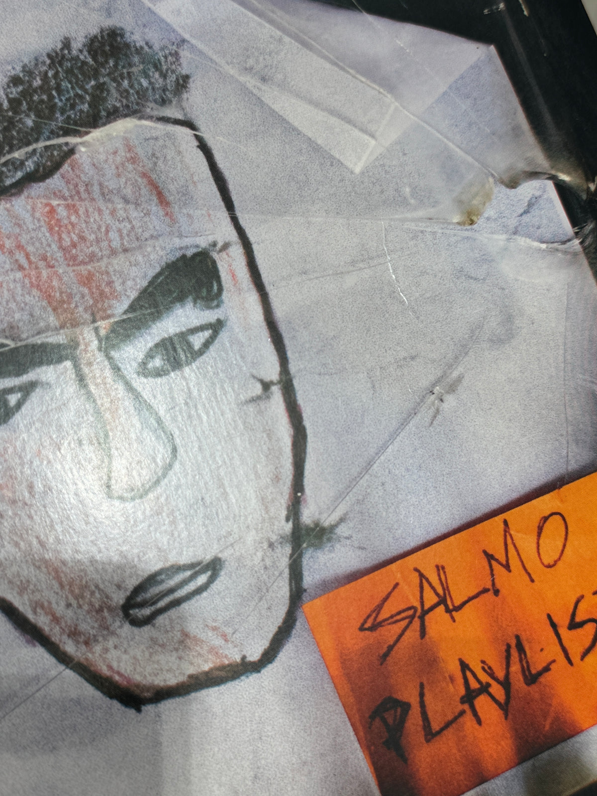 Copertina frontale di Playlist di Salmo con ritratto disegnato