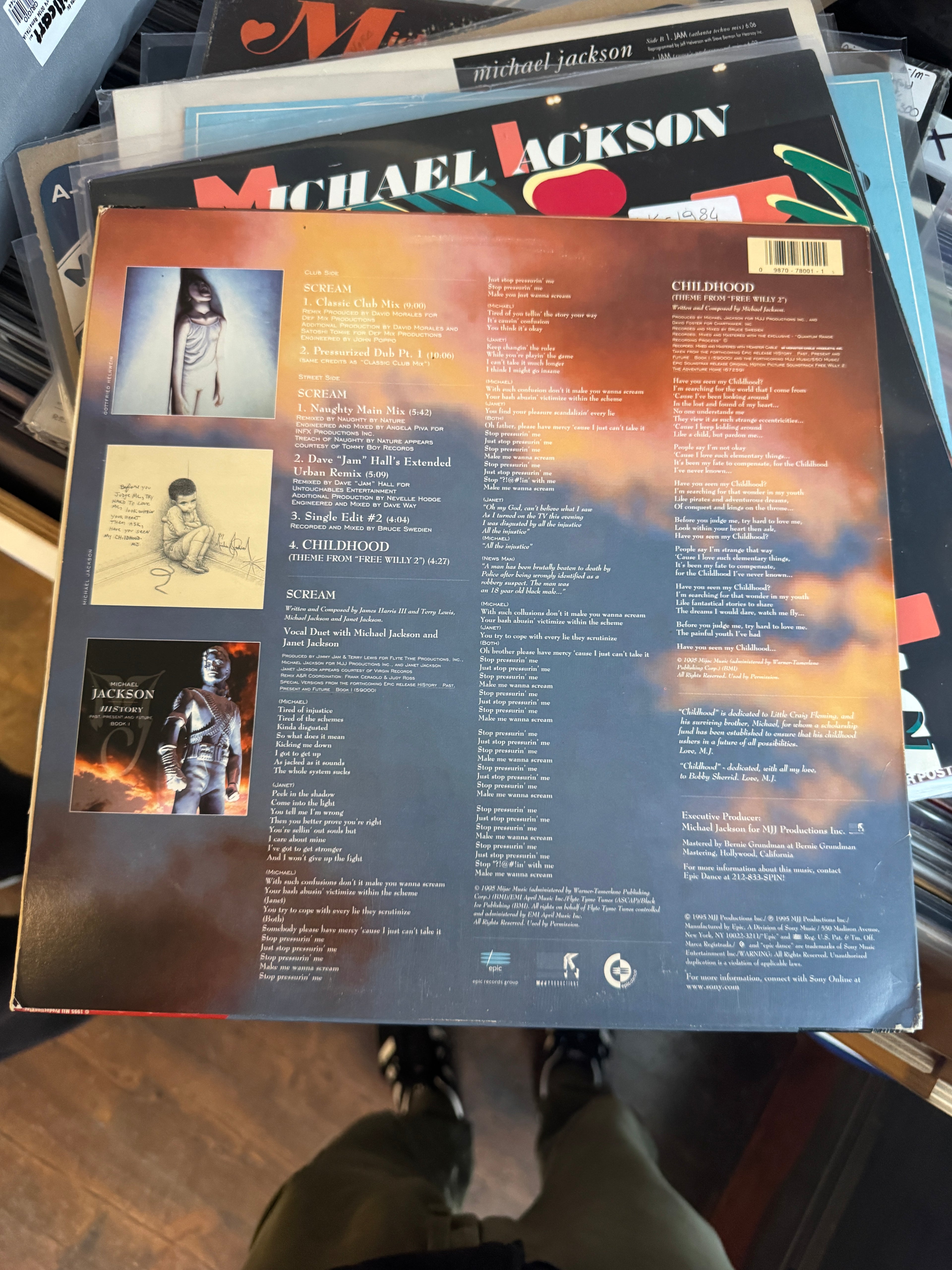 Michael Jackson – Scream / Childhood | 12" Single The Remixes | Epic Records 1995