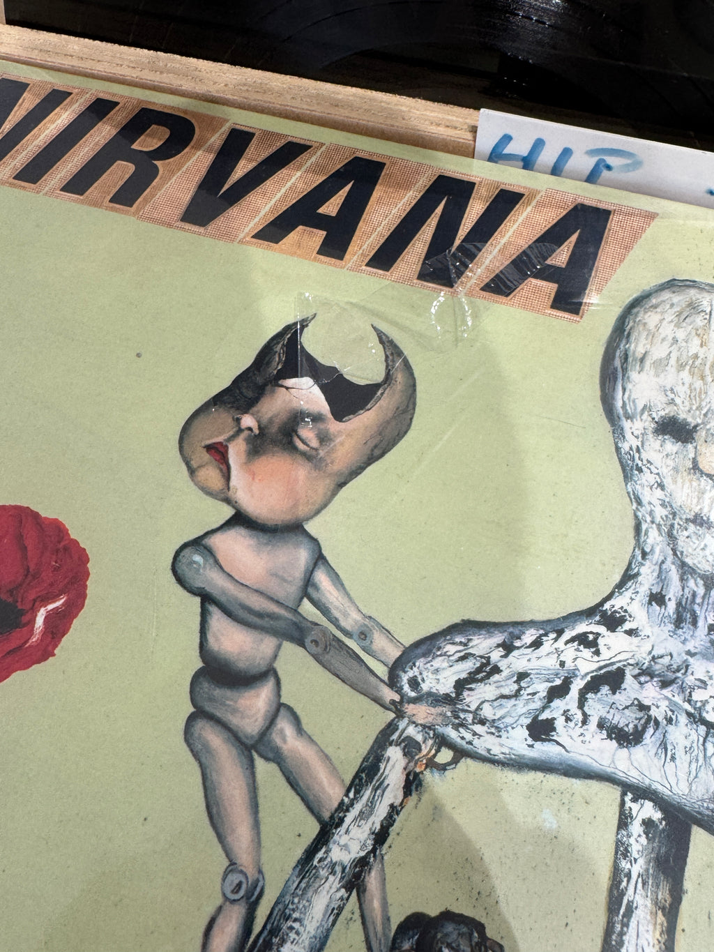 Nirvana Incesticide LP in scaffale dischi - copertina originale USA 1992 con vinile estratto