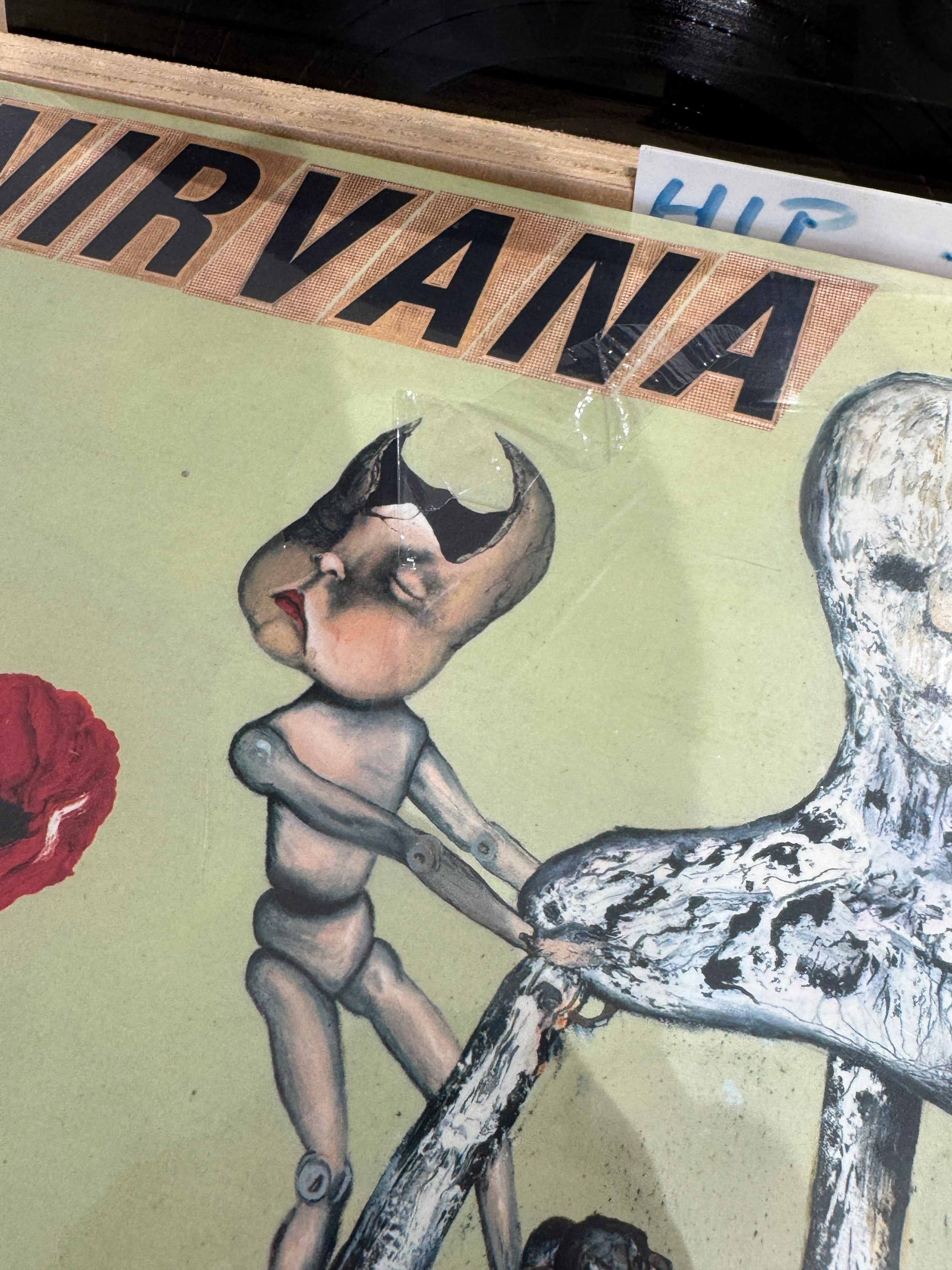 Nirvana Incesticide LP in scaffale dischi - copertina originale USA 1992 con vinile estratto