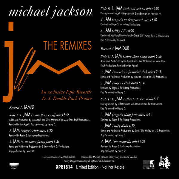 Michael Jackson – Jam (The Remixes) | Exclusive DJ Double Pack Promo | 2x12" UK 1992