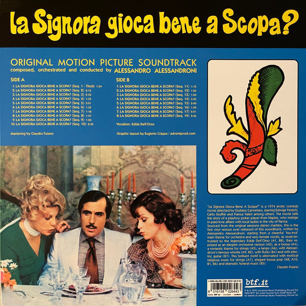 Alessandro Alessandroni – La Signora Gioca Bene a Scopa? (OST) | Clear Blue Vinyl | BTF