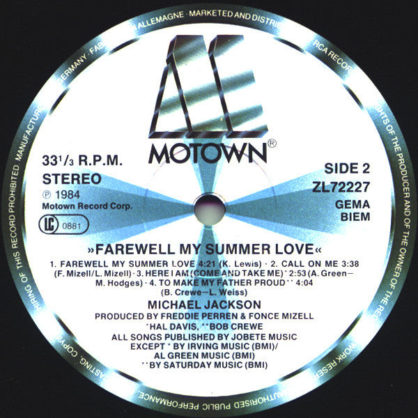 Michael Jackson – Farewell My Summer Love | LP Originale UK/EU 1984 + Poster | Motown