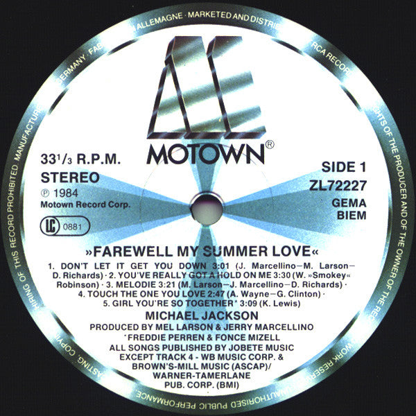 Michael Jackson – Farewell My Summer Love | LP Originale UK/EU 1984 + Poster | Motown