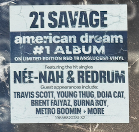 21 Savage - American Dream (Limited Edition Red Translucent Vinyl 2LP)