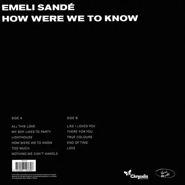 Emeli Sandé – How Were We To Know | Black Vinyl + Poster Insert | Chrysalis Records