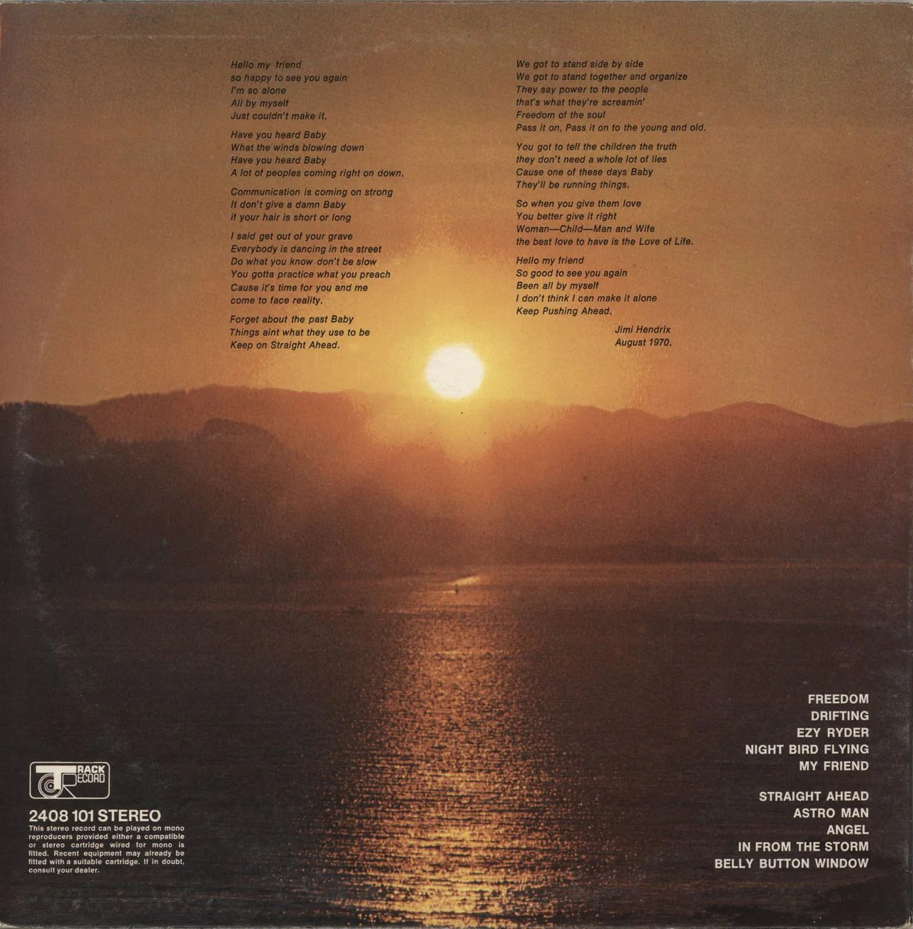 Jimi Hendrix – The Cry of Love | Track Record | LP Ristampa Edicola (orig. 1971)
